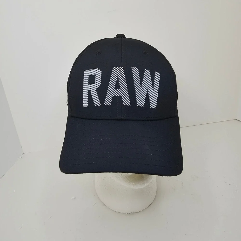 TaylorMade Golf RAW Hi-Toe Hat Black Adjustable Performance Baseball Cap Mens OS